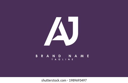 Alphabet letters Initials Monogram logo AJ, JA, A and J