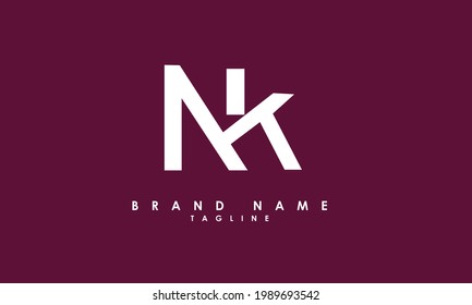 Alphabet letters Initials Monogram logo NK, KN, N and K