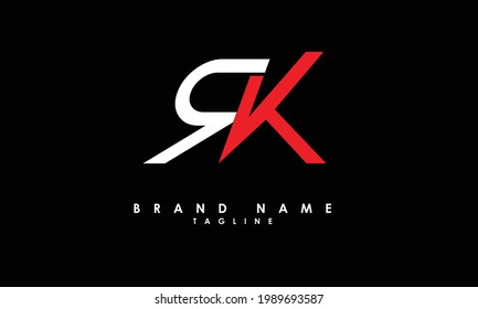 Alphabet letters Initials Monogram logo RK, KR, R and K