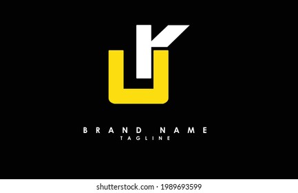 Letras alfabéticas Iniciales Logotipo Monograma Reino Unido, KU, U y K