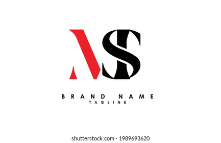 Alphabet letters Initials Monogram logo MS, SM, M and S