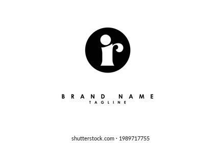 Alphabet letters Initial Monogram Logo IR, RI, I und R