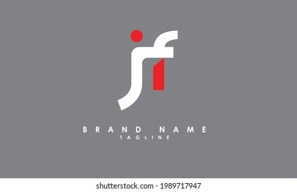 Alphabet letters Initials Monogram logo JF, FJ, J and F
