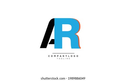 Letras alfabéticas Iniciales Monograma AR, AR INICIAL, AR letra