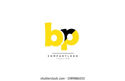 Letras alfabéticas Iniciales Monograma BP, BP INITIAL, BP