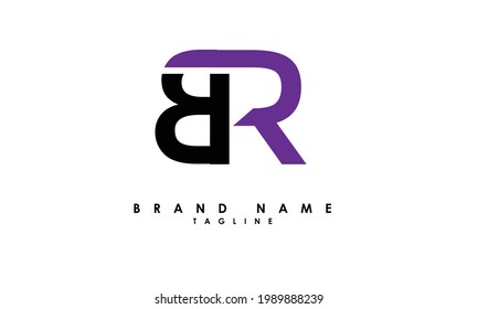 Letras alfabéticas Iniciales Logotipo de monograma BR, RB, B y R