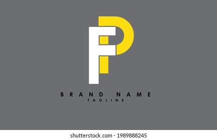 Alphabet letters Initials Monogram logo FP, PF, F and P
