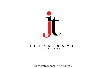 Alphabet letters Initials Monogram logo JT, TJ, J and T