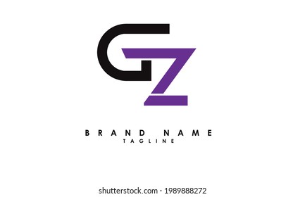 Alphabet letters Initials Monogram logo GZ, ZG, G and Z