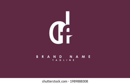 Alphabet letters Initials Monogram logo DF, FD, D and F