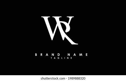 Alphabet letters Initials Monogram logo WR, RW, W and R
