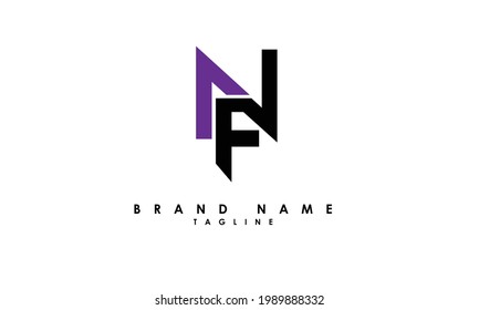 Alphabet letters Initials Monogram logo NF, FN, N and F