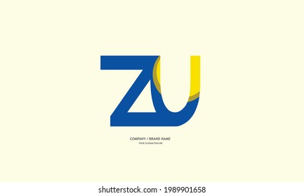 Alphabet letters Initials Monogram logo ZU, UZ, Z and U