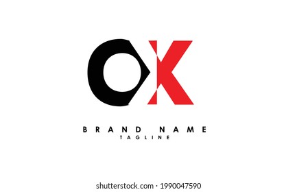 Alphabet letters Initial Monogram Logo OX, XO, O und X