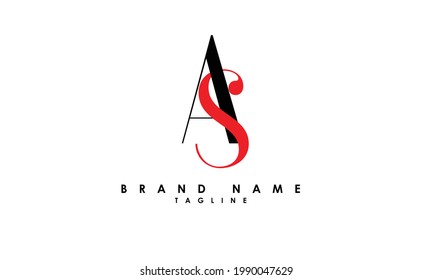 Alphabet letters Initial Monogram Logo AS, SA, A und S
