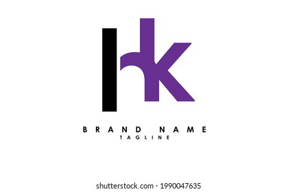 Alphabet letters Initials Monogram logo HK, KH, H and K