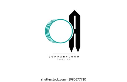 Letras alfabéticas Logo del monograma inicial OA, OA INITIAL, letra OA
