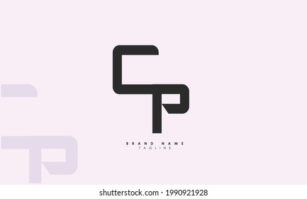 Letras alfabéticas Iniciales logotipo de monograma CP, PC, C y P