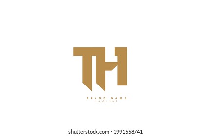 Alphabet letters Initials Monogram logo TH, HT, T and H