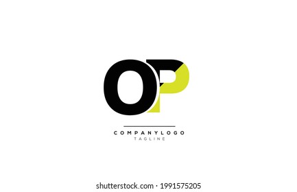 Alphabet letters Initials Monogram logo OP, OP INITIAL, OP letter
