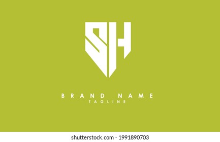 Alphabet letters Initial Monogram Logo SH, HS, S und H