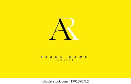 Alphabet letters Initials Monogram logo AR, RA, A and R
