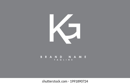 Alphabet letters Initials Monogram logo KG, GK, K and G