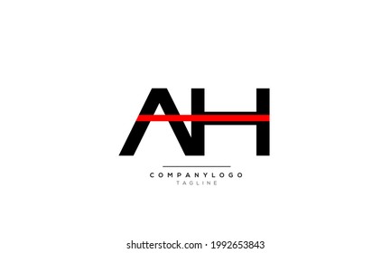 Letras alfabéticas Iniciales Monograma AH, AH INITIAL, carta AH