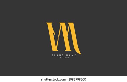 Alphabet letters Initials Monogram logo VM, MV, V and M