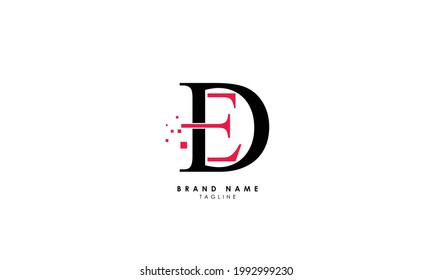 Alphabet letters Initials Monogram logo ED, DE, E and D