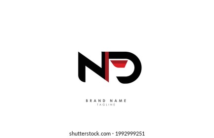 Alphabet letters Initials Monogram logo ND, DN, N and D