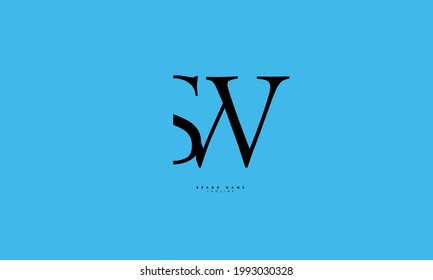 Alphabet letters Initial Monogram Logo SW, WS, S und W