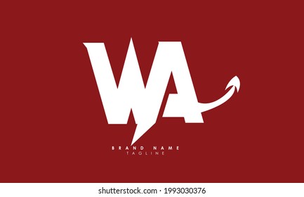Alphabet letters Initials Monogram logo WA, AW, W and A