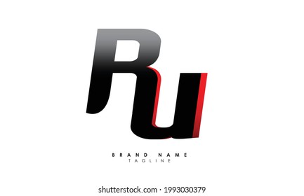 Letras alfabéticas Iniciales Logotipo Monograma RU, UR, R y U