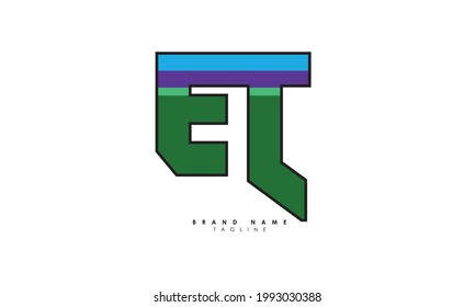 Alphabet letters Initial Monogram Logo ET, TE, E und T