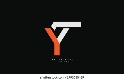 Alphabet letters Initials Monogram logo YT, TY, Y and T