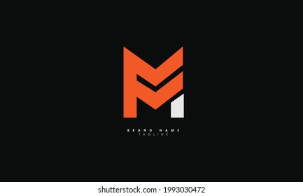 Letras alfabéticas Iniciales Monograma FM, MF, F y M
