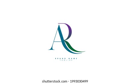 Alphabet letters Initials Monogram logo AR, RA, A and R