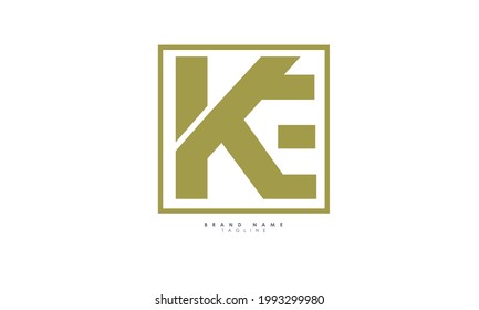 Alphabet letters Initials Monogram logo KE, EK, K and E