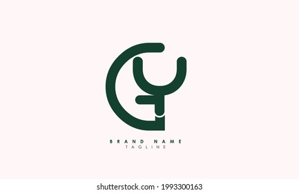 Alphabet letters Initials Monogram logo GY, YG, G and Y