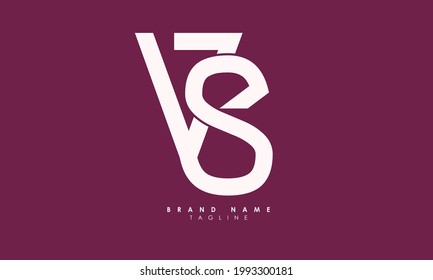 Letras alfabéticas Iniciales Logotipo de monograma VS, SV, V y S