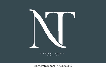 Alphabet letters Initials Monogram logo NT, TN, N and T