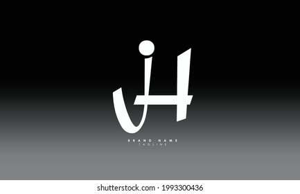 Alphabet letters Initials Monogram logo JH, HJ, J and H