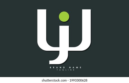 Letras alfabéticas Iniciales Logotipo Monograma UJ, JU, U y J