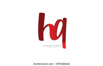 Alphabet letters Initials Monogram logo HQ, QH, H and Q