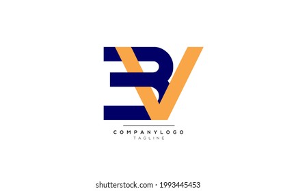 Letras alfabéticas Iniciales Monograma BV, BV INITIAL, BV