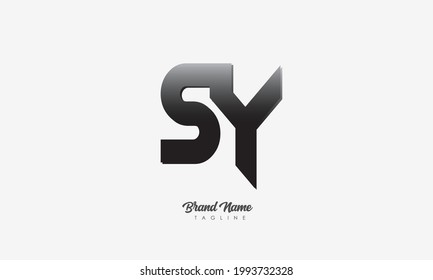 Alphabet letters Initials Monogram logo SY, YS, S and Y