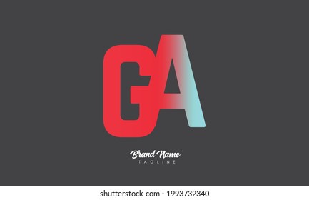Letras alfabéticas Iniciales Logotipo Monograma GA, AG, G y A