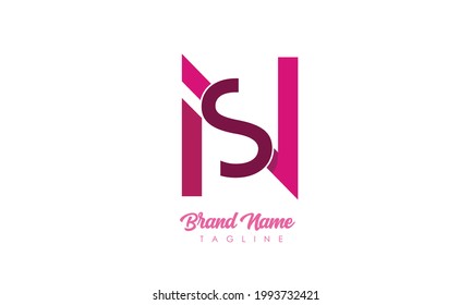 Alphabet letters Initials Monogram logo NS, SN, N and S
