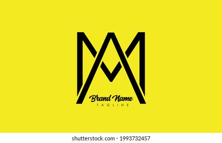 Alphabet letters Initials Monogram logo MA, AM, M and A
